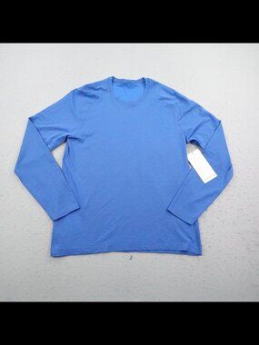 Lululemon Shirt Mens Large Blue Metal Vent Tech Long Sleeve Athletic Workout NEW